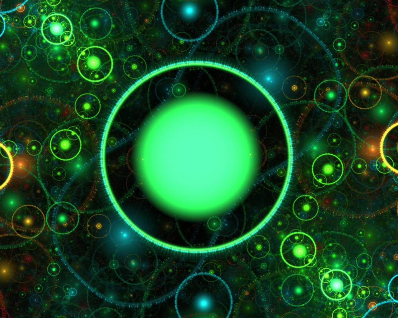3D Green Circles wallpaper 1280x1024
