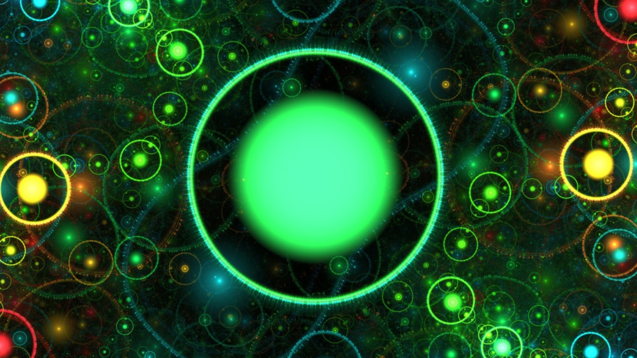 3D Green Circles wallpaper 1280x720