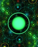 Fondo de pantalla 3D Green Circles 128x160