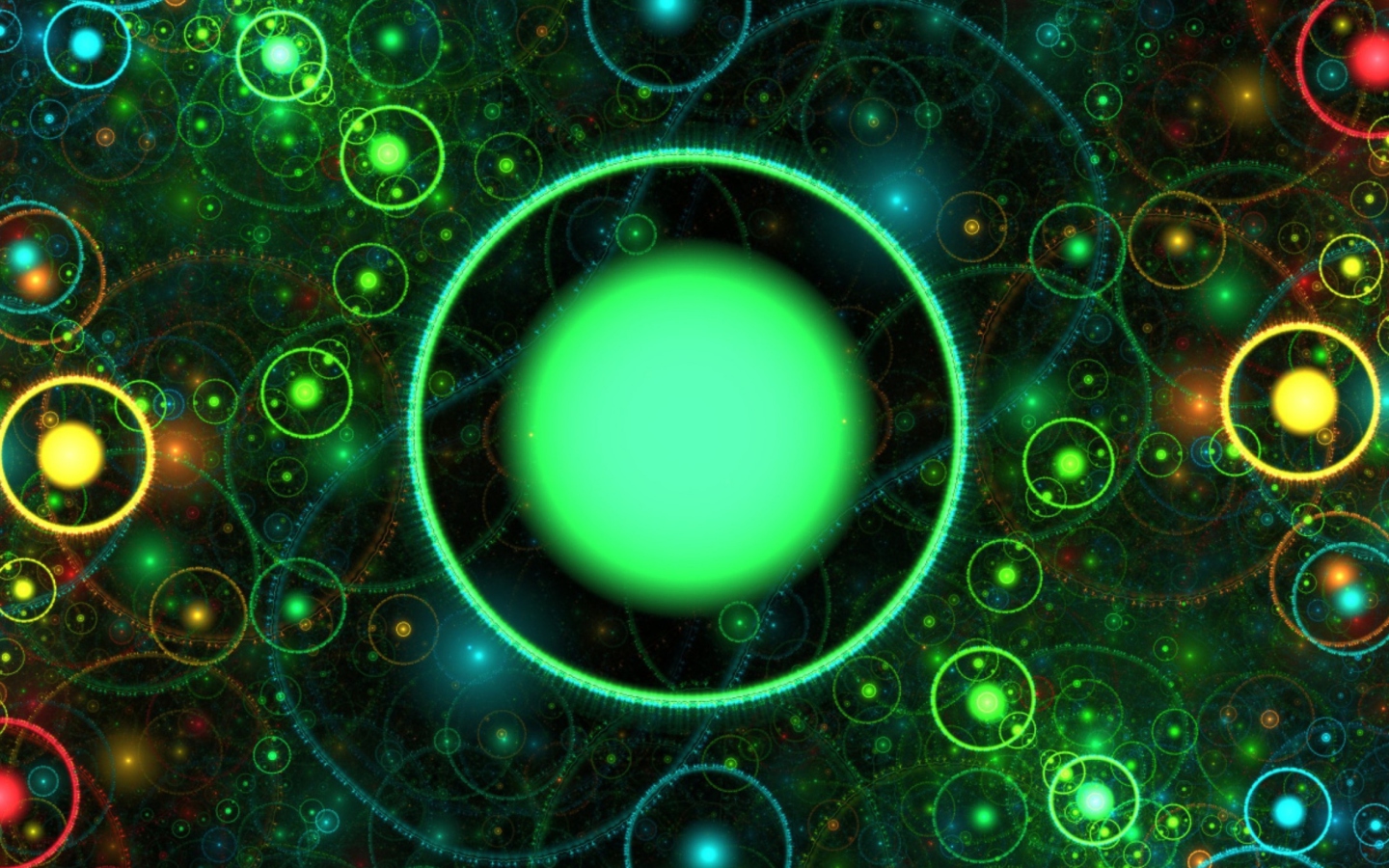 Fondo de pantalla 3D Green Circles 1440x900