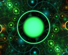 3D Green Circles wallpaper 220x176