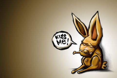 Kiss Me Bunny wallpaper 480x320