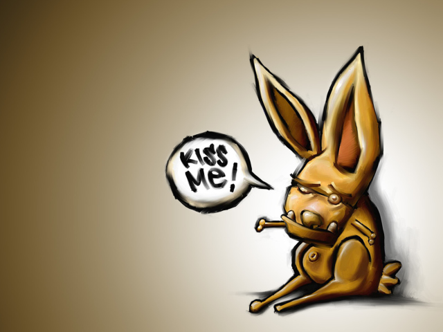 Kiss Me Bunny wallpaper 640x480