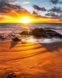Das Sunset At Beach Wallpaper 128x160