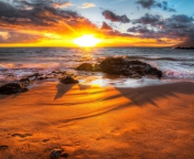 Sunset At Beach wallpaper 176x144