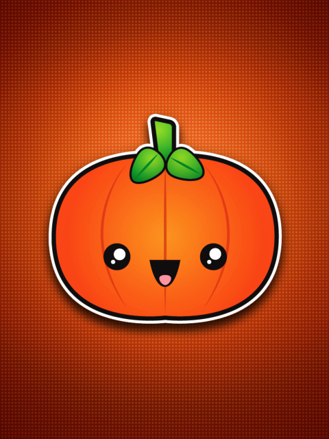 Das Cute Orange Pumpkin Wallpaper 480x640