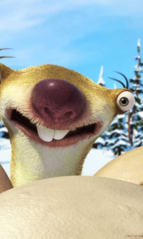 Das Ice Age Dawn of Dinosaurs Sloth Wallpaper 480x800