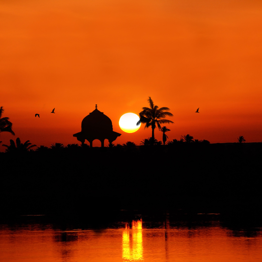 Обои Egypt Nile Sunset 1024x1024