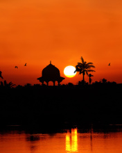 Fondo de pantalla Egypt Nile Sunset 176x220