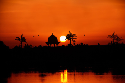 Egypt Nile Sunset wallpaper 480x320