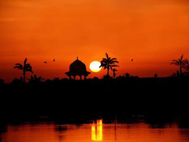 Das Egypt Nile Sunset Wallpaper 640x480