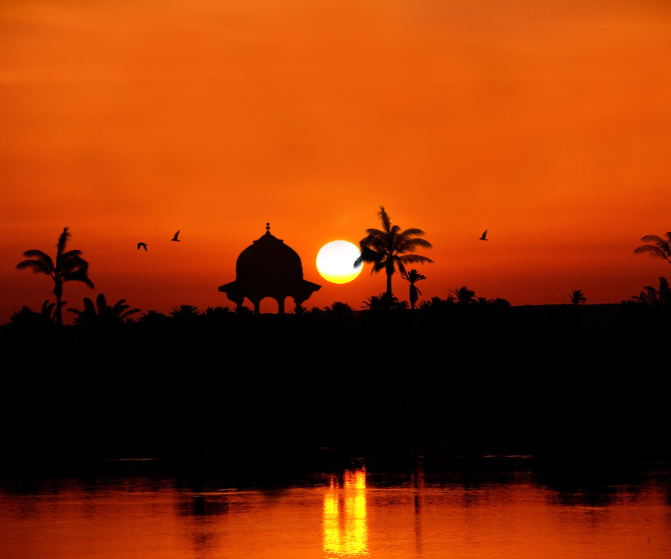 Das Egypt Nile Sunset Wallpaper 960x800