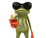 Das 3D Frog Chilling Out Wallpaper 176x144