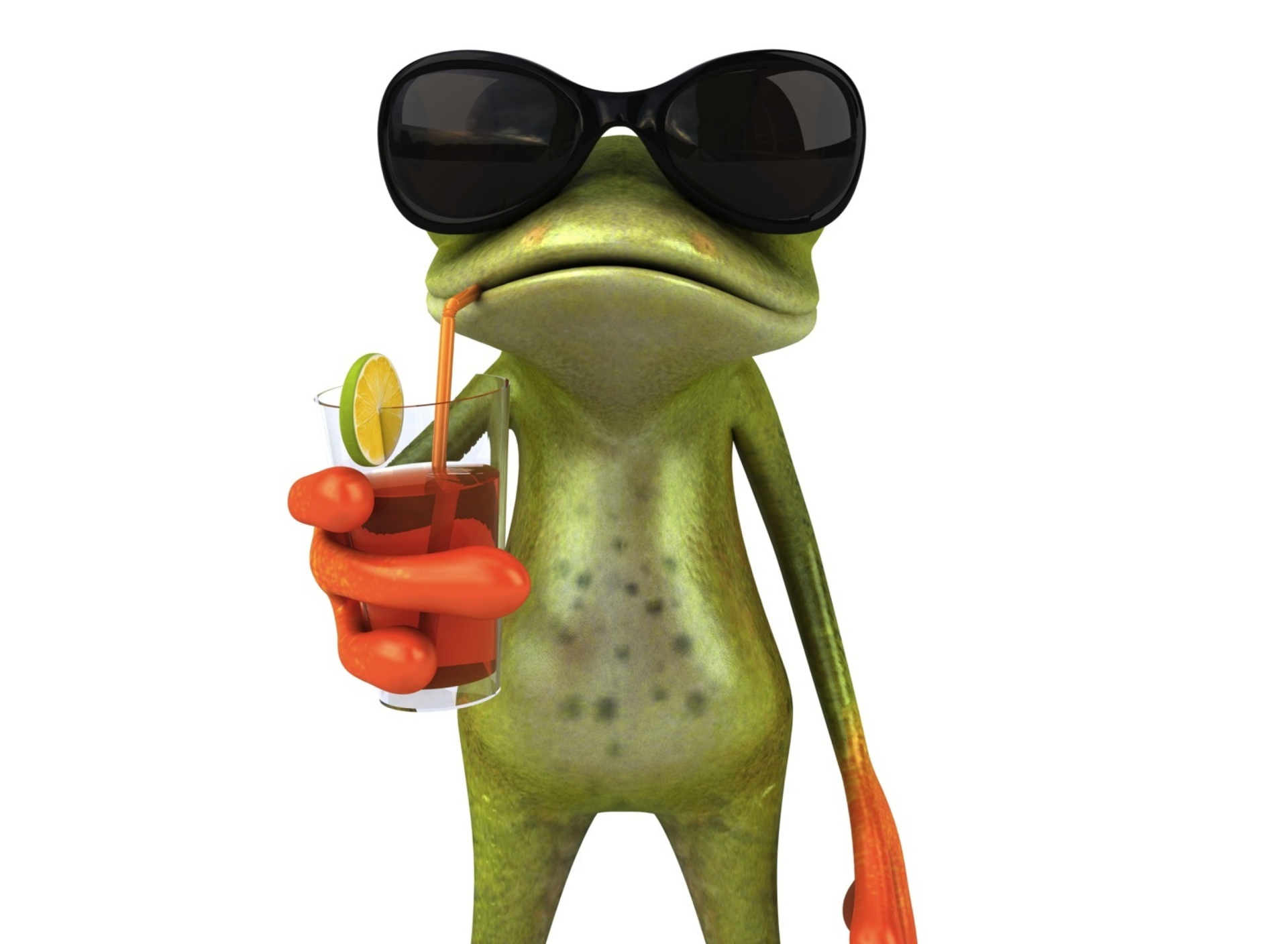 3D Frog Chilling Out wallpaper 1920x1408