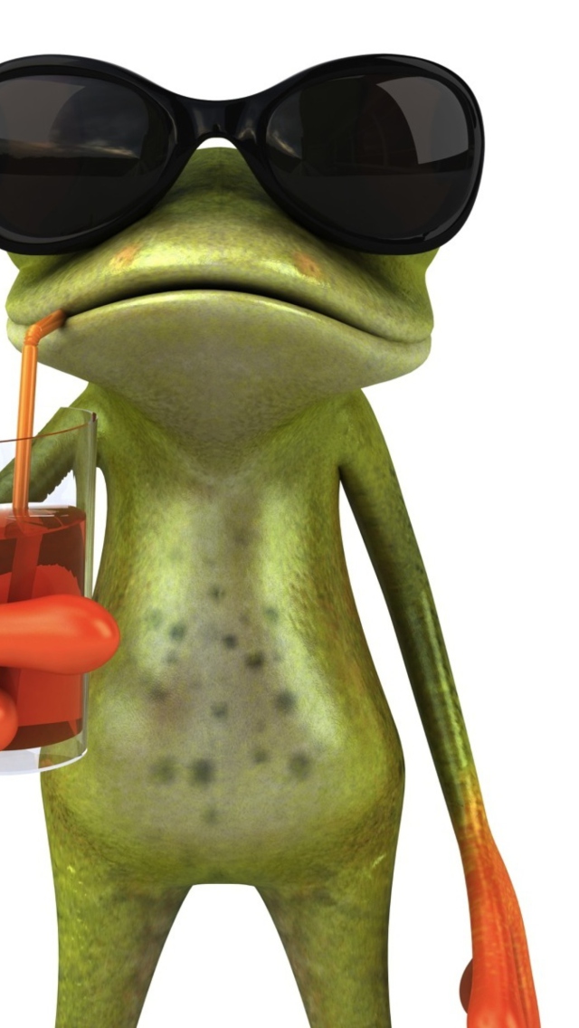 3D Frog Chilling Out wallpaper 640x1136