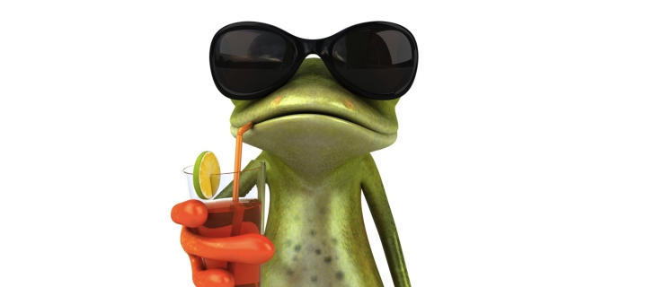 3D Frog Chilling Out wallpaper 720x320