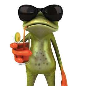 3D Frog Chilling Out - Obrázkek zdarma pro 1024x1024