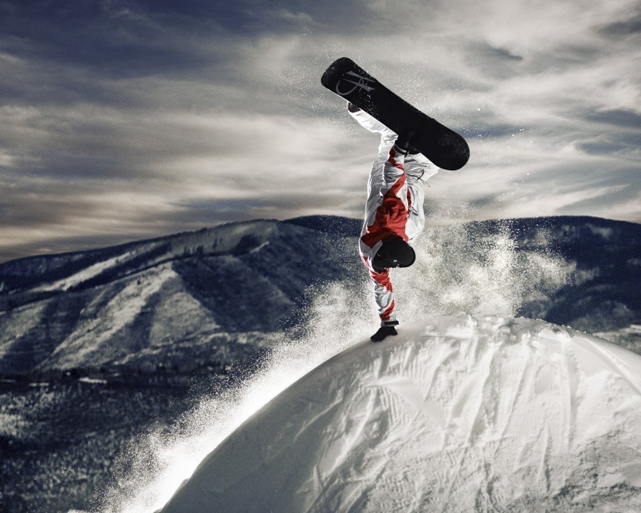 Fondo de pantalla Snowboarding in Austria, Kitzbuhel 1280x1024