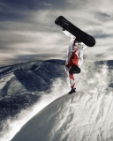 Snowboarding in Austria, Kitzbuhel wallpaper 128x160