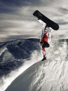 Snowboarding in Austria, Kitzbuhel wallpaper 240x320