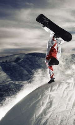 Snowboarding in Austria, Kitzbuhel wallpaper 240x400