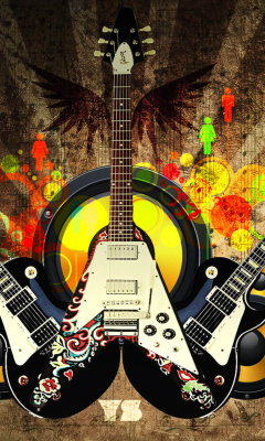 Das Cute Guitars Wallpaper 240x400