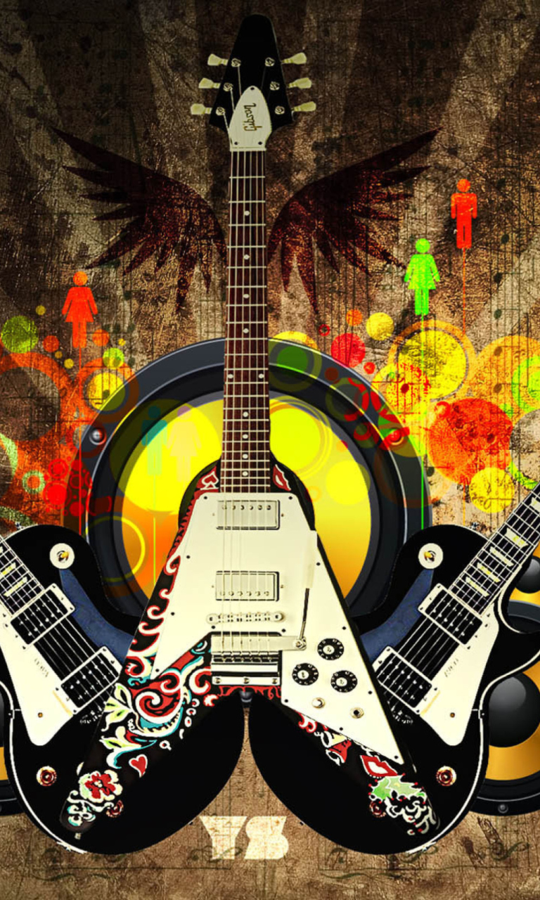 Das Cute Guitars Wallpaper 768x1280