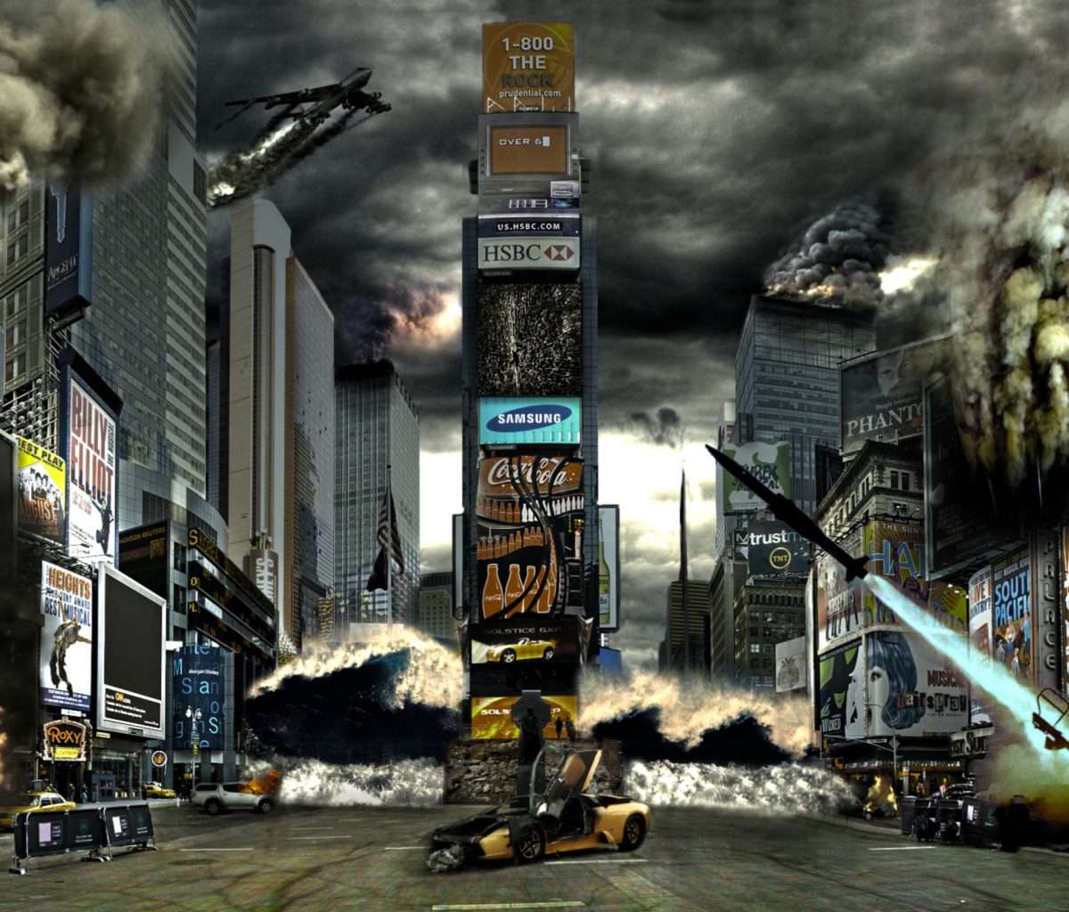 Times Square Disaster wallpaper 1200x1024