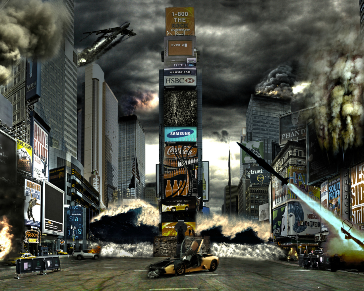 Times Square Disaster wallpaper 1280x1024