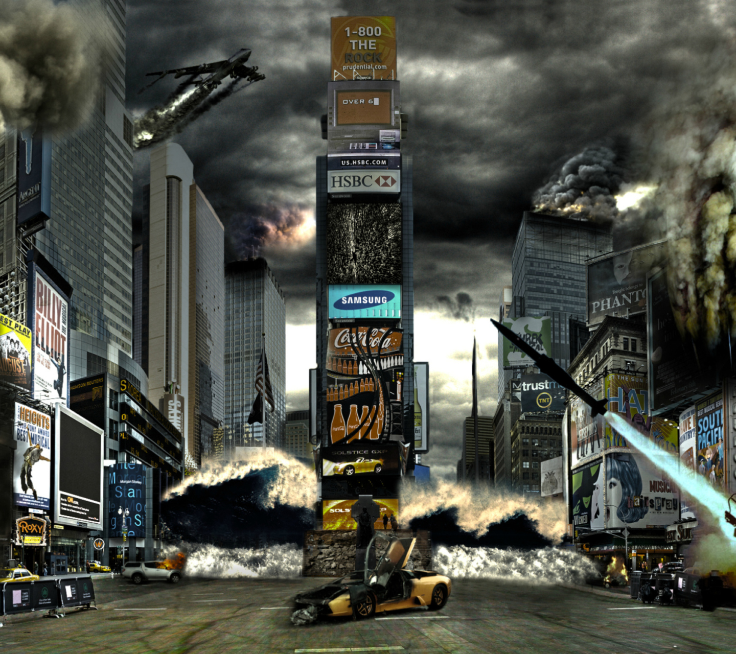 Times Square Disaster wallpaper 1440x1280