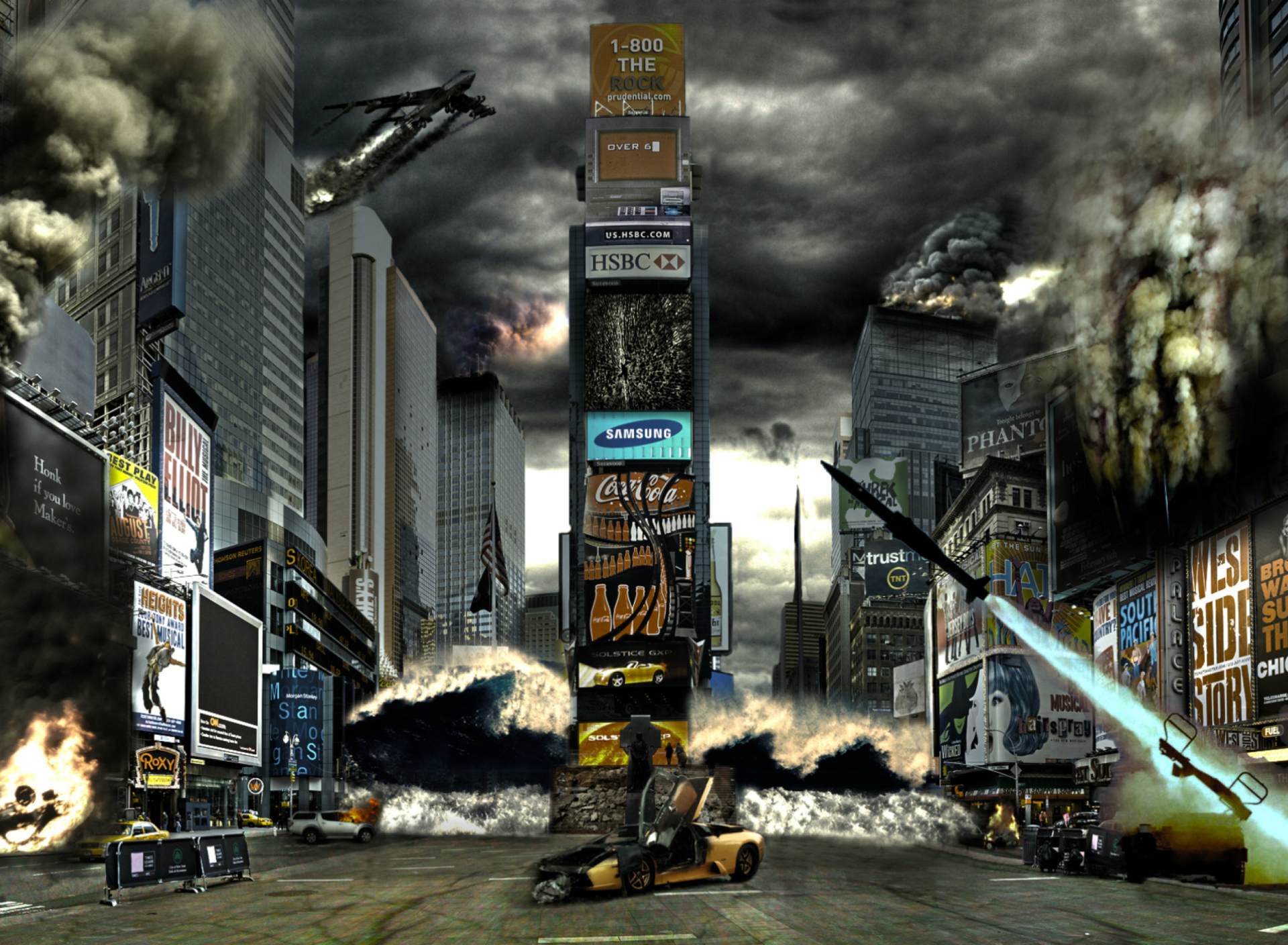 Times Square Disaster wallpaper 1920x1408