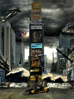 Times Square Disaster wallpaper 240x320