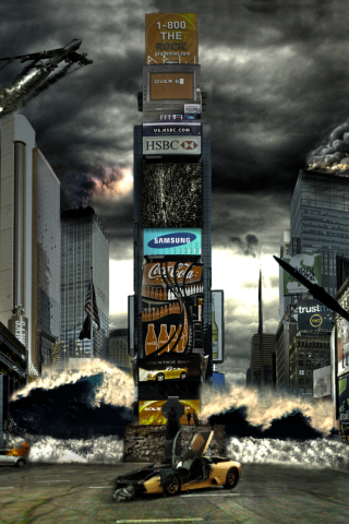 Times Square Disaster wallpaper 320x480