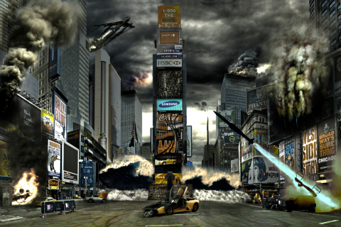 Times Square Disaster wallpaper 480x320