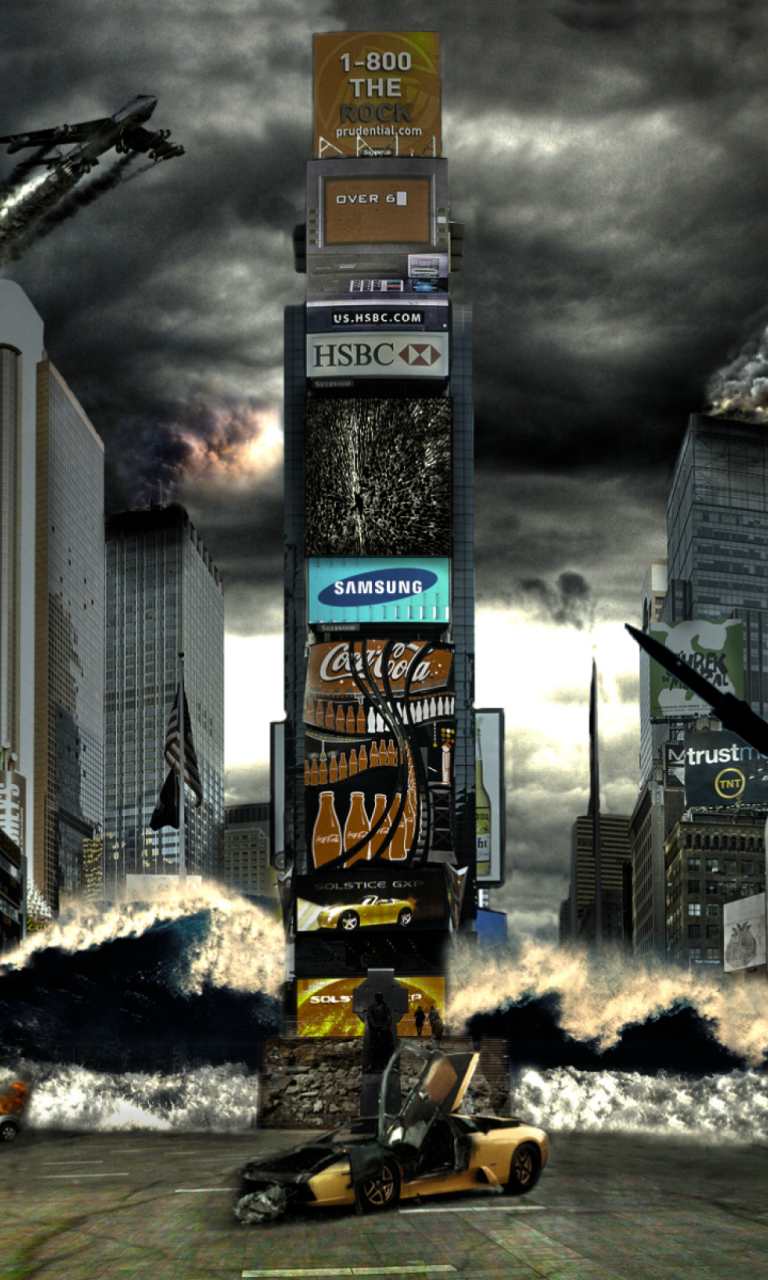 Das Times Square Disaster Wallpaper 768x1280
