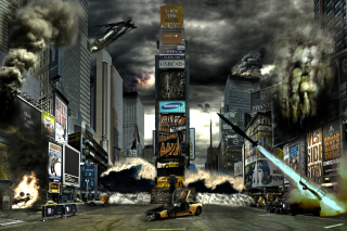 Times Square Disaster Background for Android, iPhone and iPad