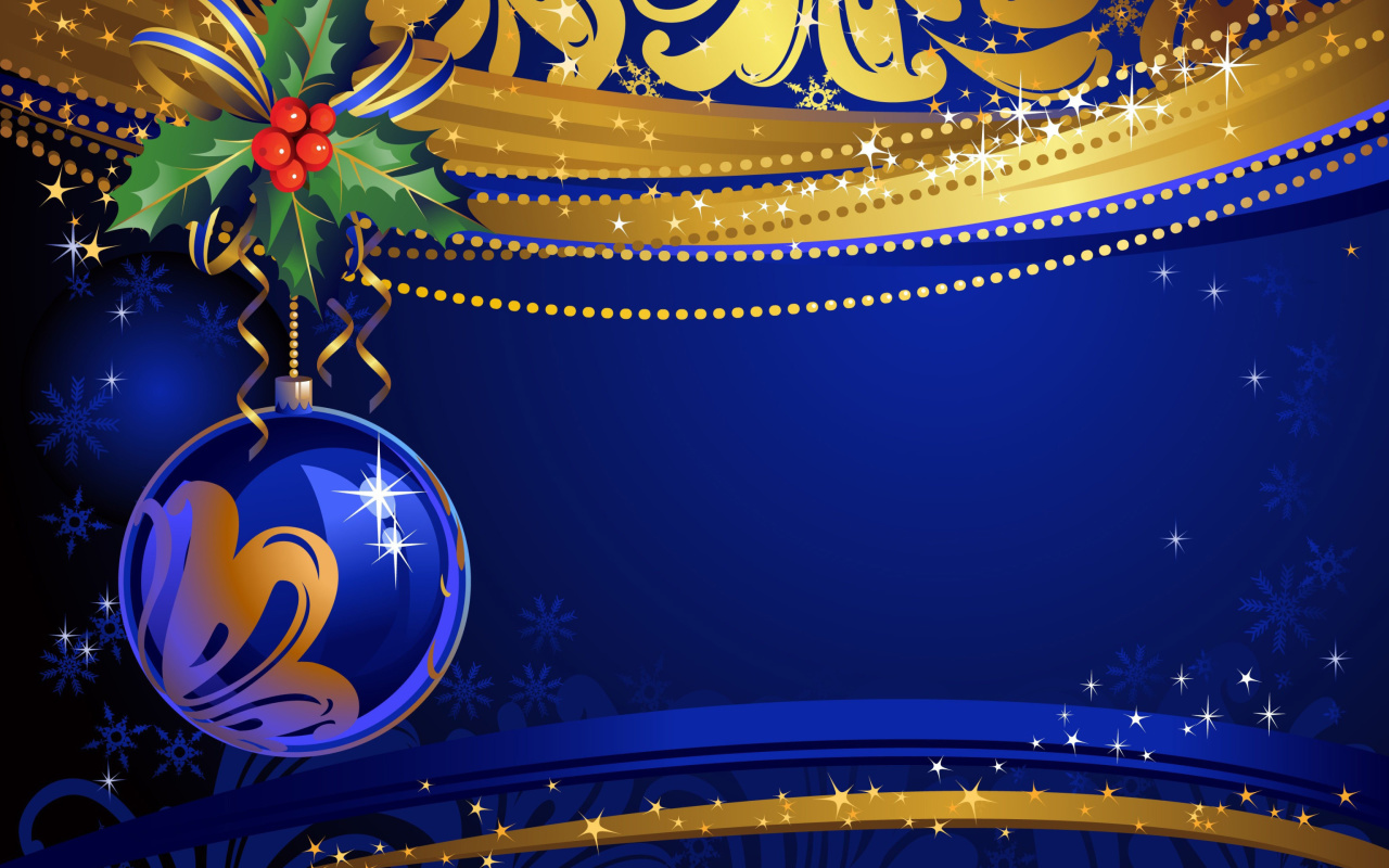 Screenshot №1 pro téma Christmas tree toy Blue Ball 1280x800