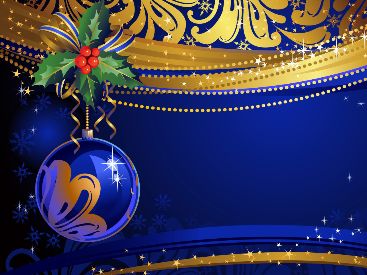 Das Christmas tree toy Blue Ball Wallpaper 1280x960