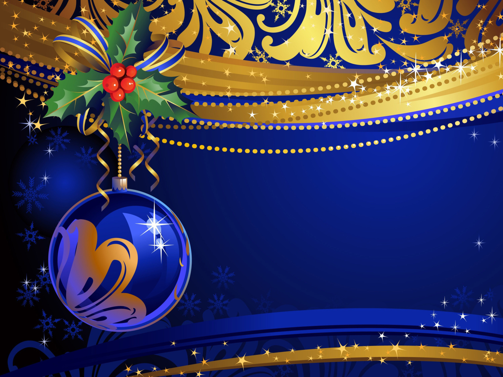 Das Christmas tree toy Blue Ball Wallpaper 1600x1200
