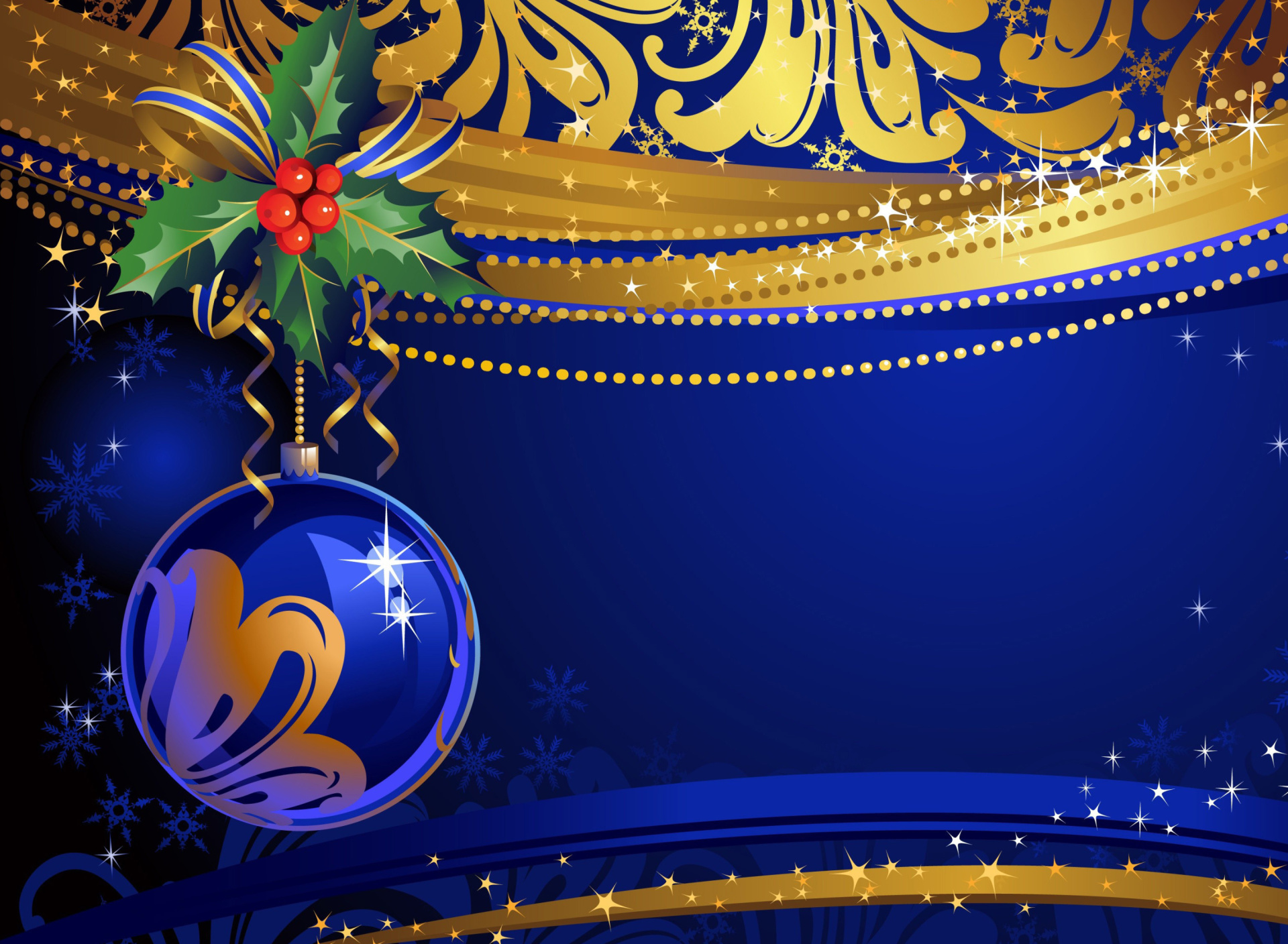 Das Christmas tree toy Blue Ball Wallpaper 1920x1408