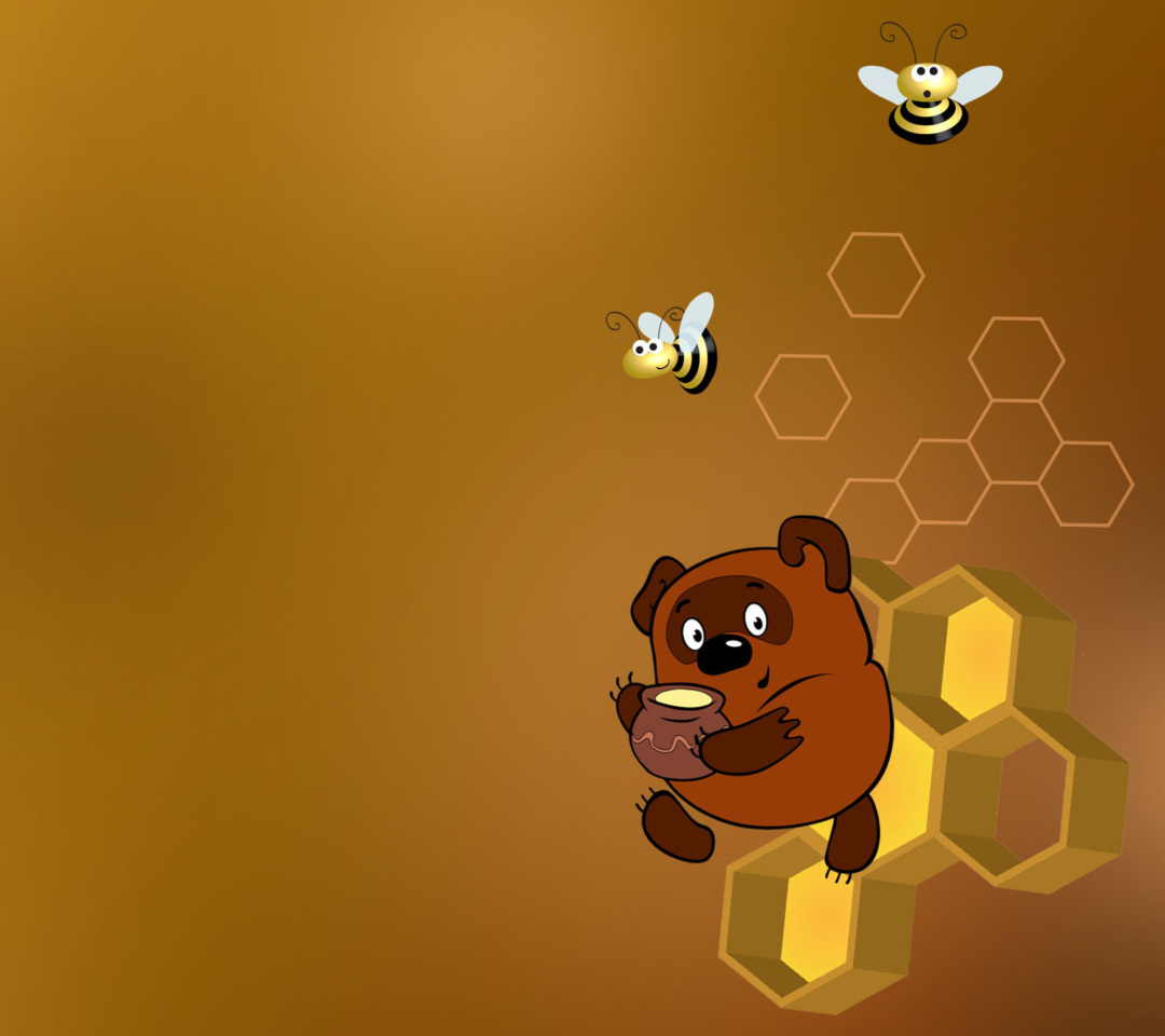 Обои Winnie-The-Pooh And Honey 1080x960