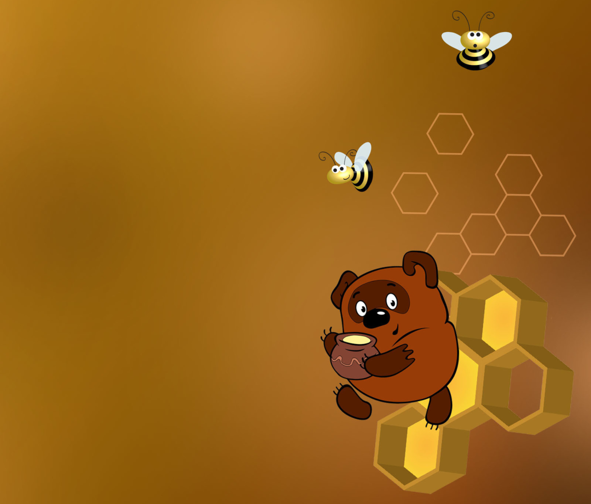 Das Winnie-The-Pooh And Honey Wallpaper 1200x1024