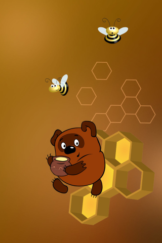 Das Winnie-The-Pooh And Honey Wallpaper 320x480