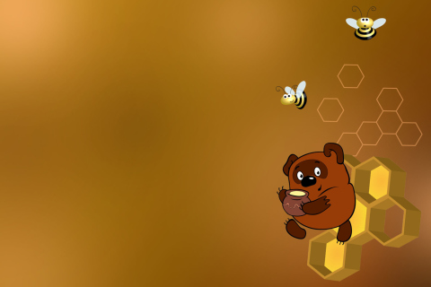 Das Winnie-The-Pooh And Honey Wallpaper 480x320
