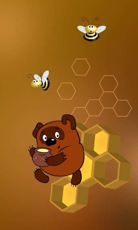 Fondo de pantalla Winnie-The-Pooh And Honey 480x800