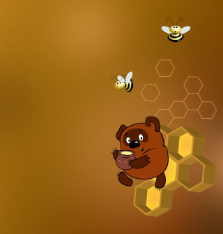 Winnie-The-Pooh And Honey - Obrázkek zdarma pro 128x128