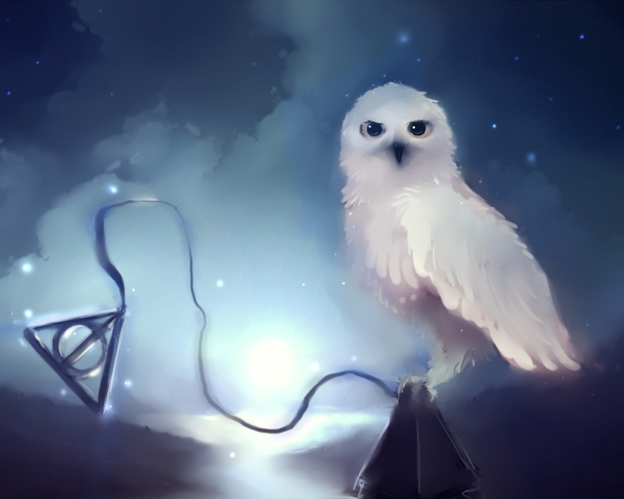 Das White Owl Painting Wallpaper 1280x1024
