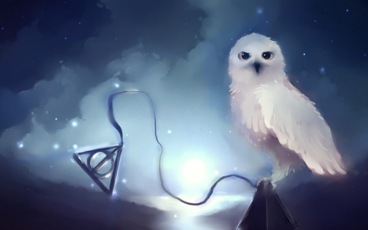 Das White Owl Painting Wallpaper 1440x900