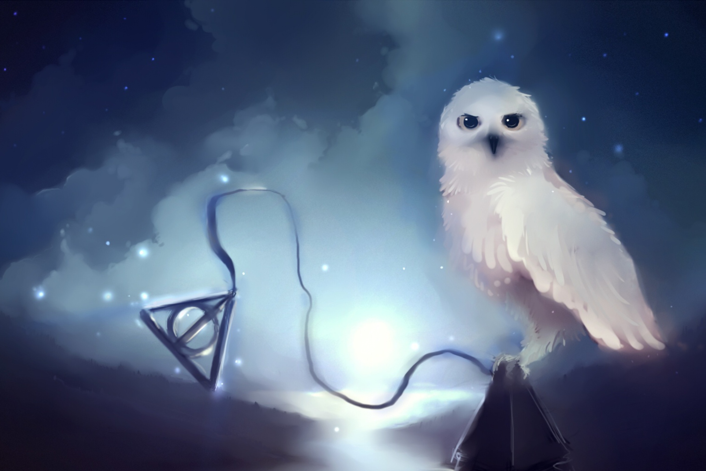 Screenshot №1 pro téma White Owl Painting 2880x1920