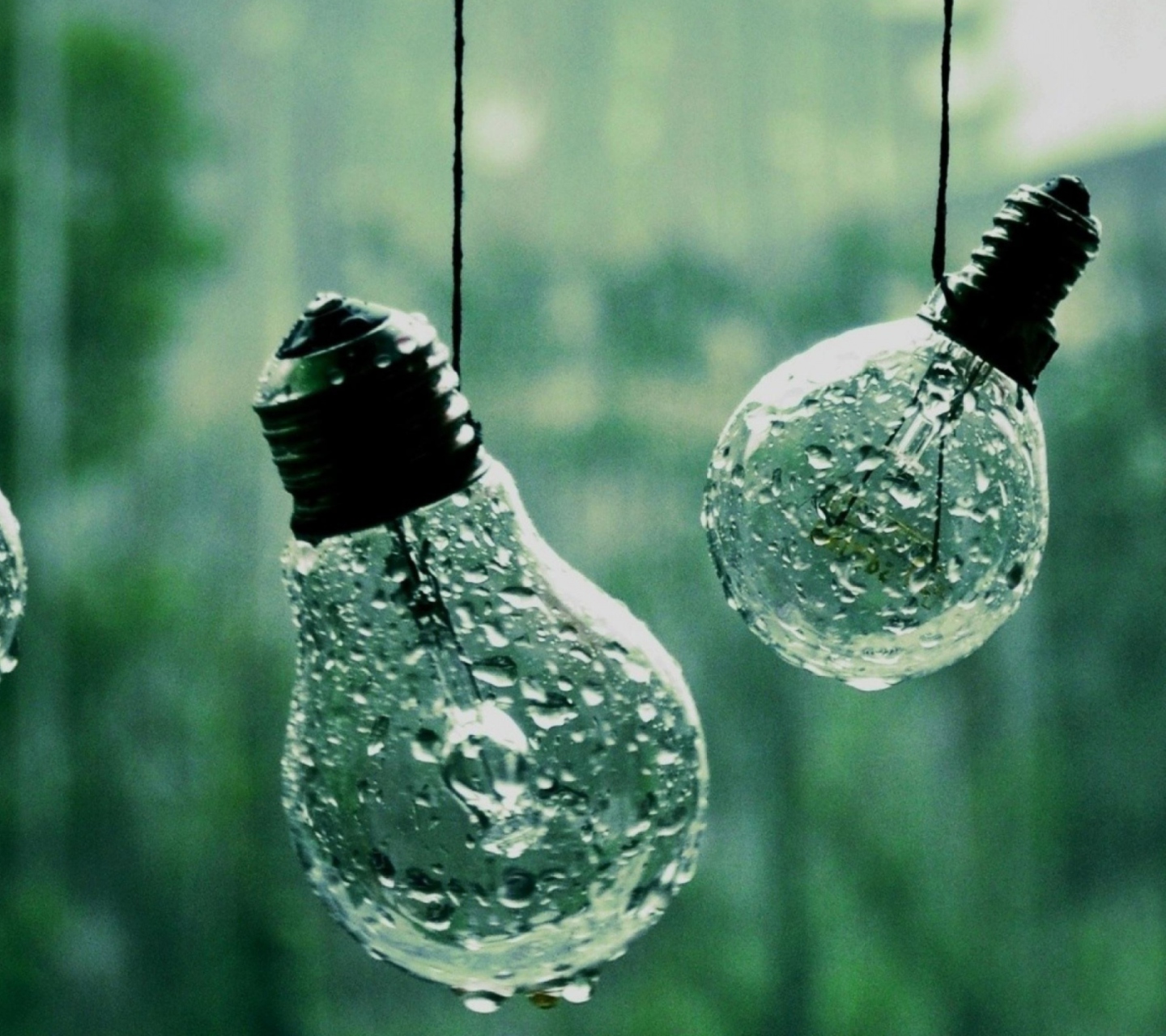 Обои Light Bulbs And Water Drops 1440x1280
